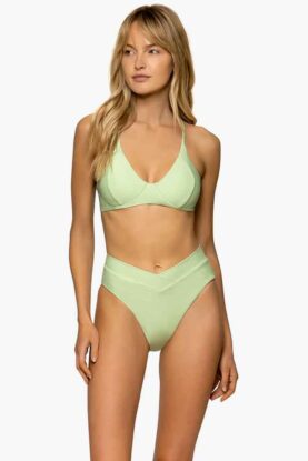 Rvca Solid Lurex High Leg Bikini Bottom Sfm S
